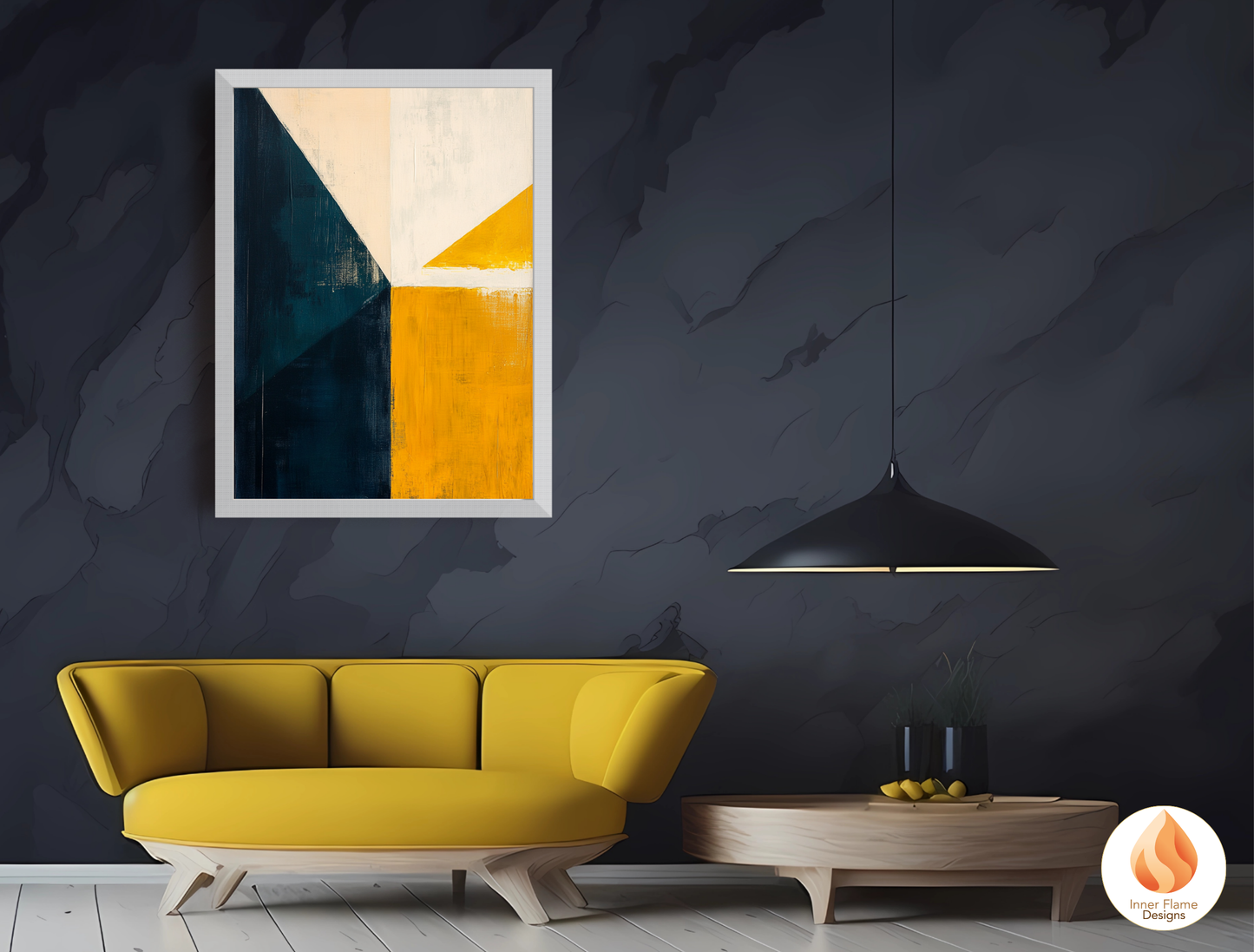 Edgy Geometric Artwork for Modern Home Design | Triptych Artwork