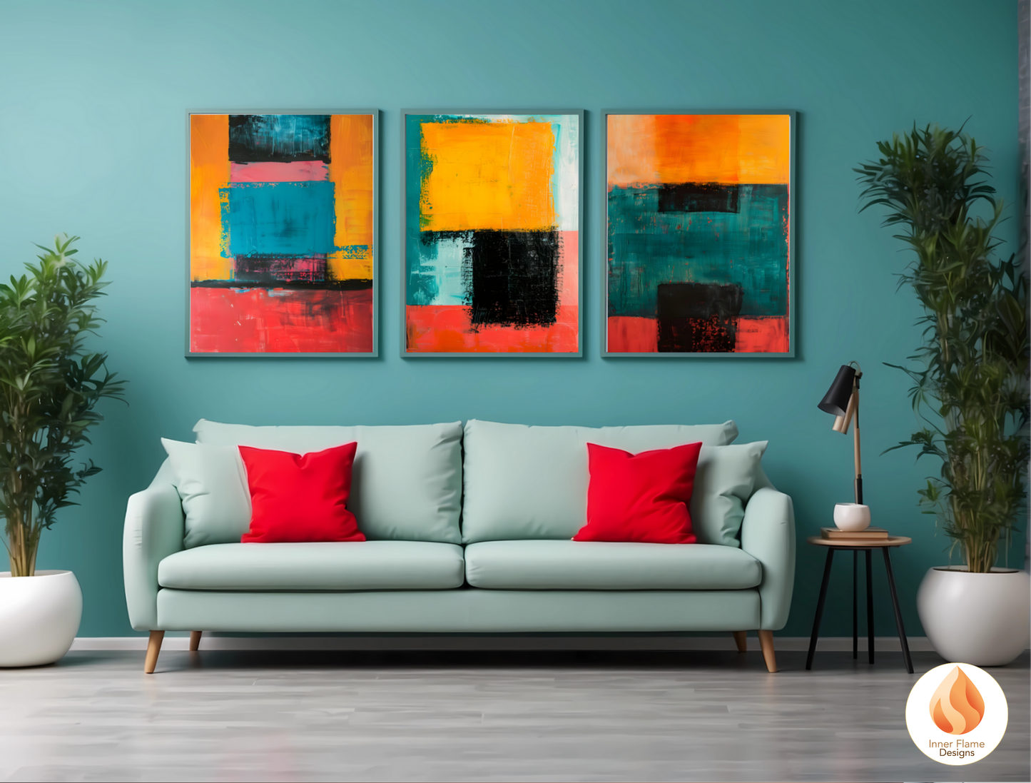 Radiant Minimalist Art for Modern Home Design | Triptych Artwork