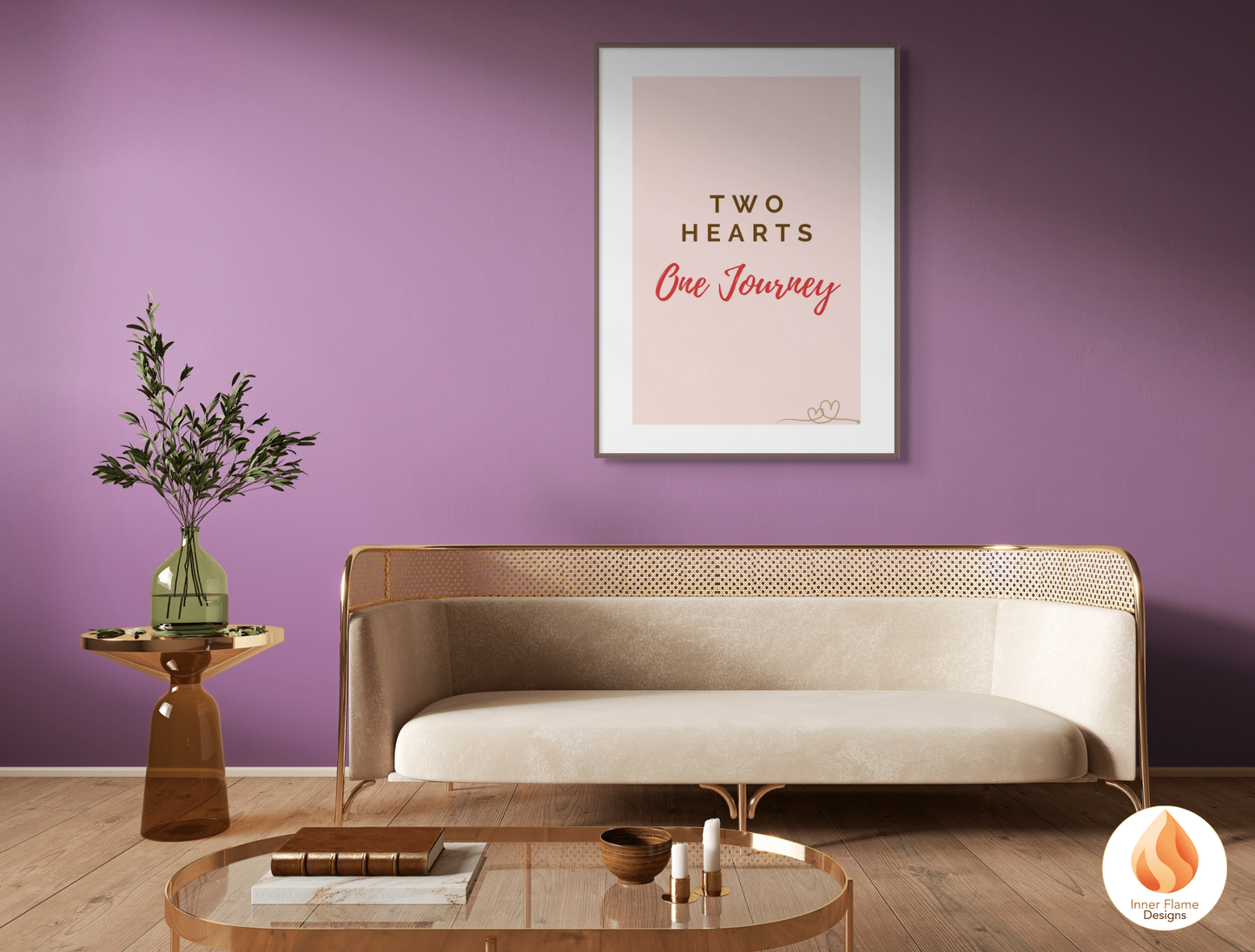 Motivational Poster with Love Inspirational Quote 3 - "Two Hearts, One Journey"