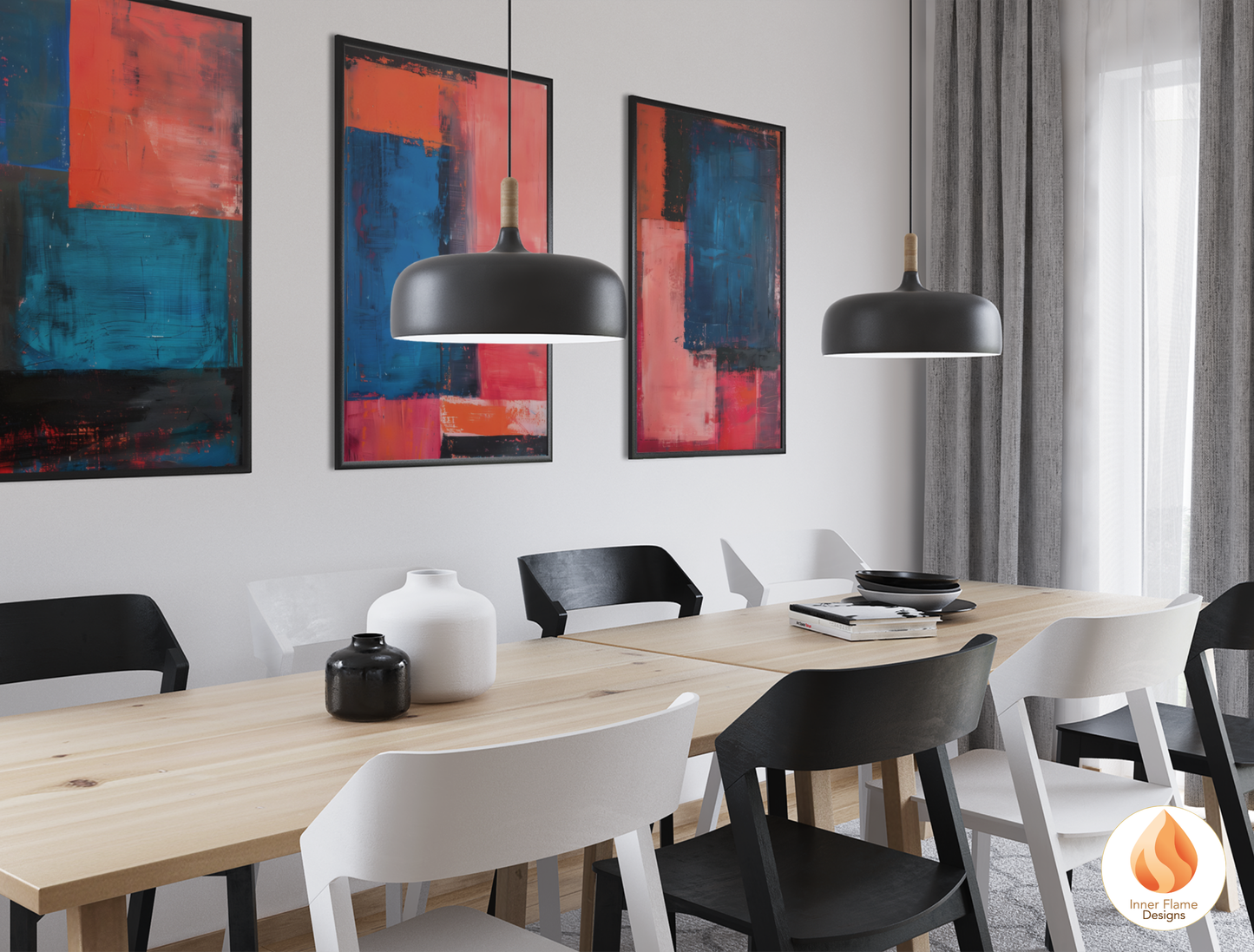 Striking Minimalist Art for Modern Home Design | Triptych Artwork
