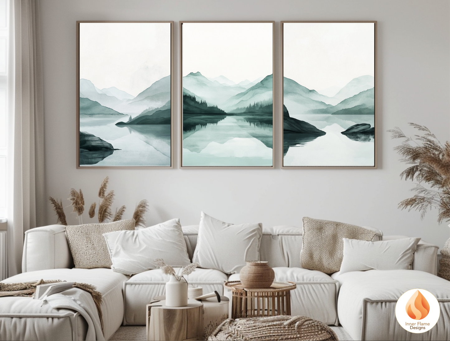 Meditative Japandi Art for Modern Home Design | Triptych Artwork