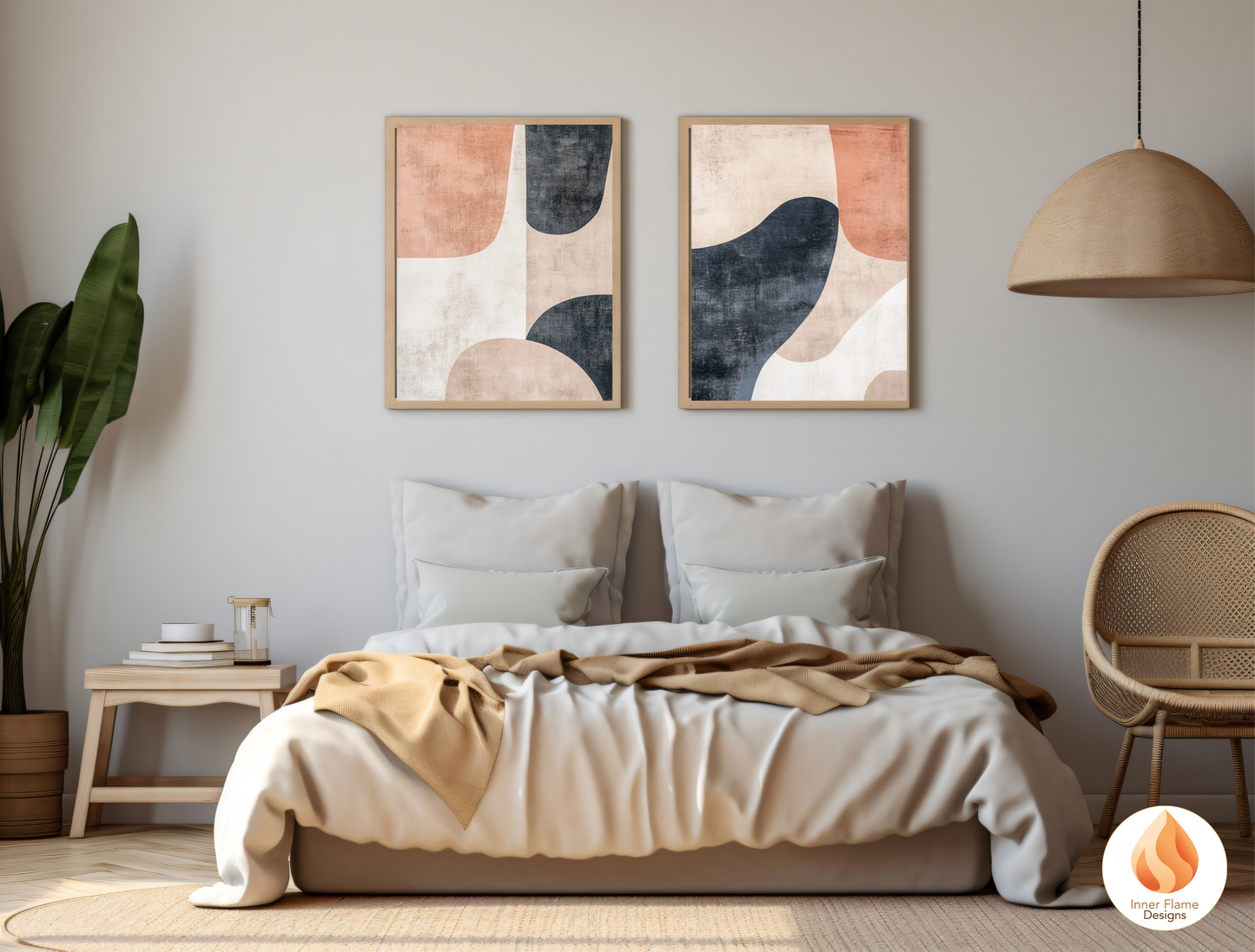 Organic Minimalist Art for Modern Home Design | Triptych Artwork
