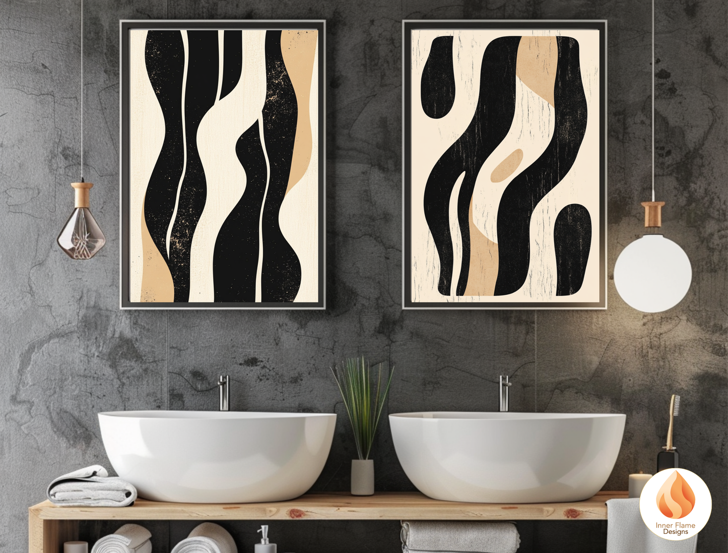 Elemental Minimalist Art for Modern Home Design | Triptych Artwork