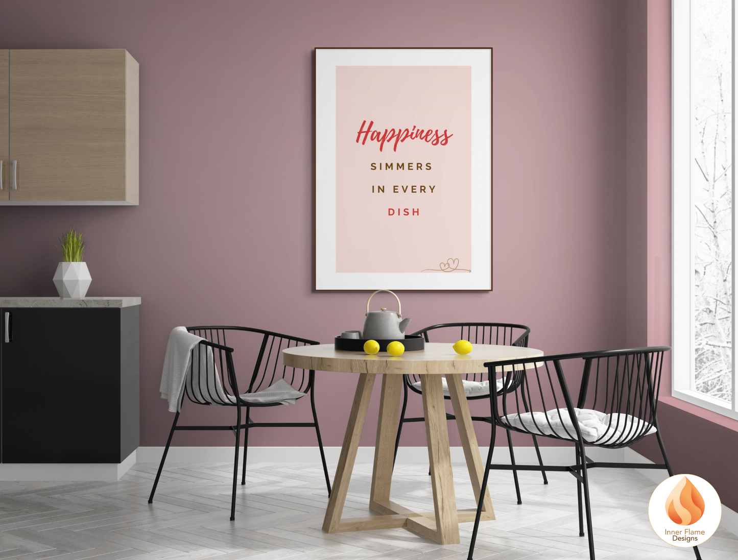 Motivational Poster with Quote on Family and Togetherness 4 - "Happiness Simmers In Every Dish"