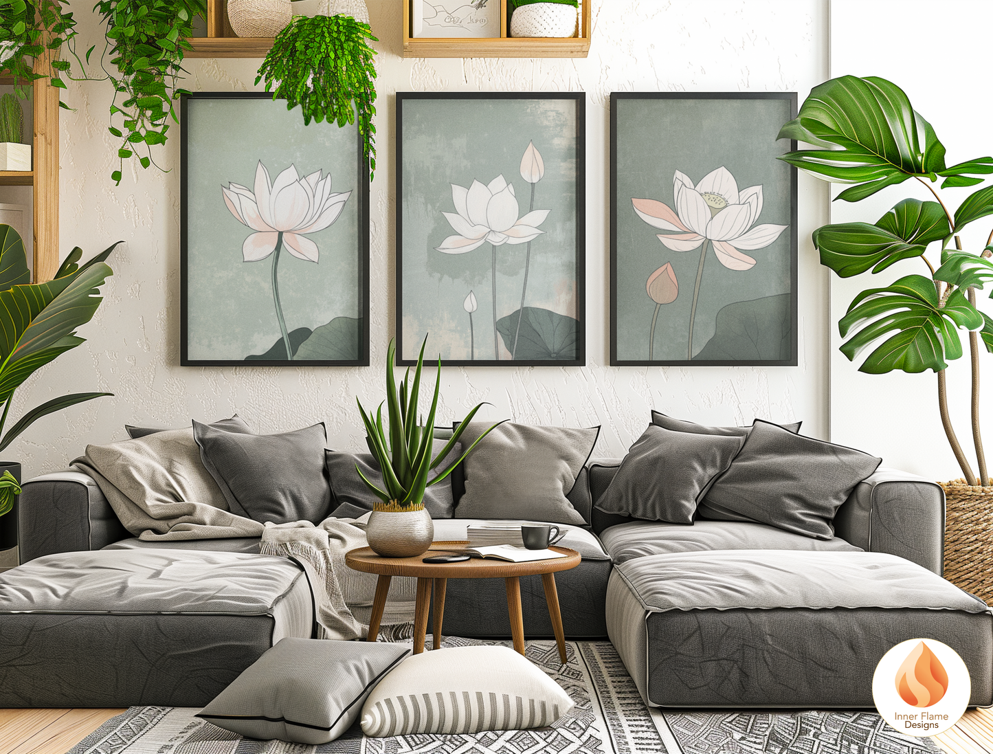 Subtle Japandi Art for Modern Home Design | Triptych Artwork (Series 5)