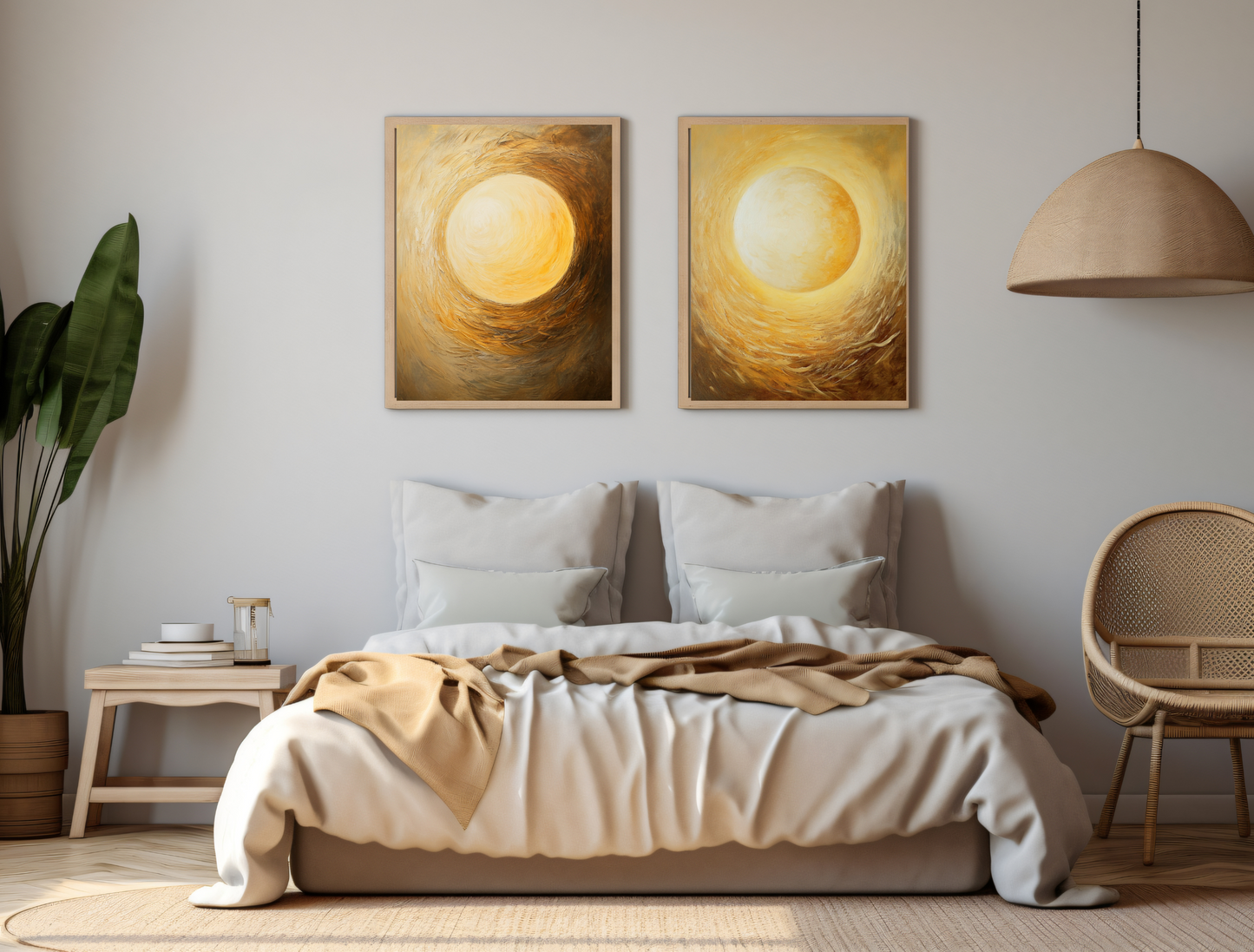Luminous Minimalist Art for Modern Home Design | Diptych Art (Series 1)