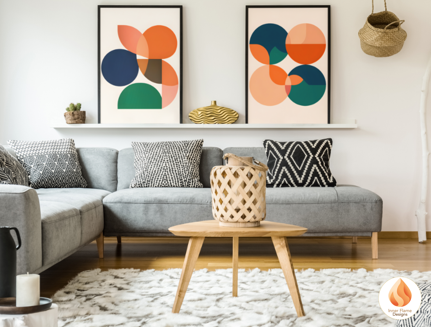 Vibrant Geometric Artwork for Modern Home Design | Four Piece Wall Art