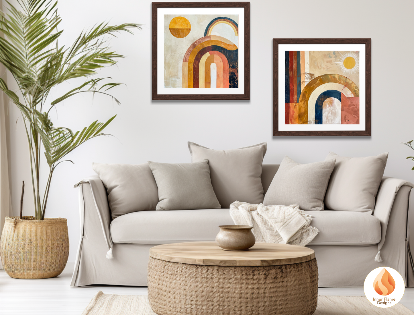 Eclectic Boho Wall Art Décor for Modern Home Design | Triptych Artwork (Series 4)