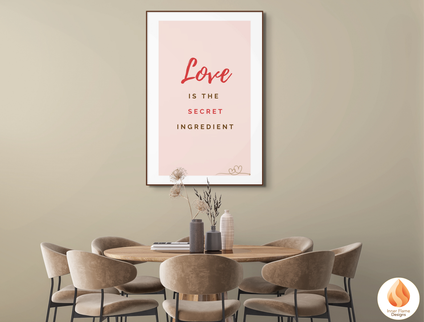 Motivational Poster with Quote on Family and Togetherness 2 - "Love Is The Secret Ingredient"