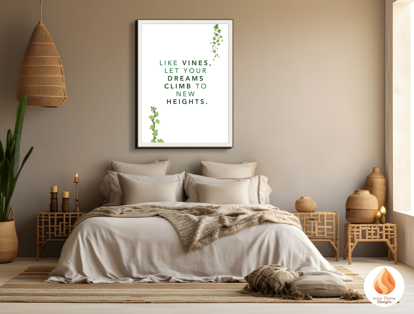 Motivational Poster with Nature-Inspired Quote 10 - "Like Vines, Let Your Dreams Climb To New Heights"
