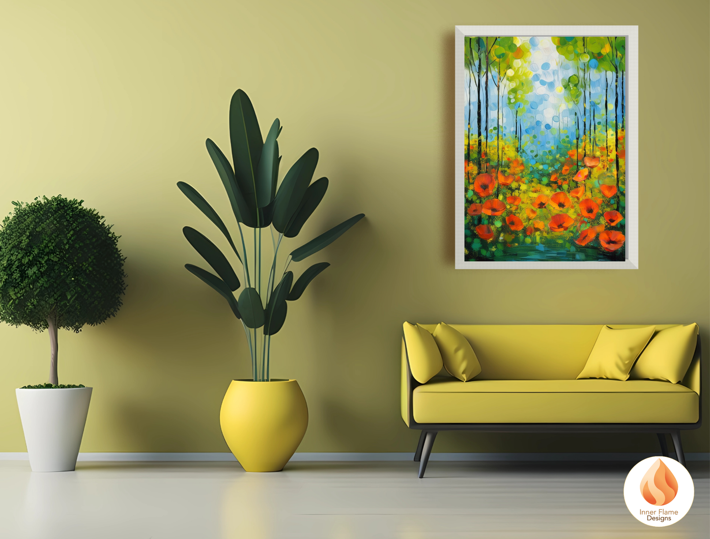 Whimsical Flower Artwork for Modern Home Design | Triptych Artwork