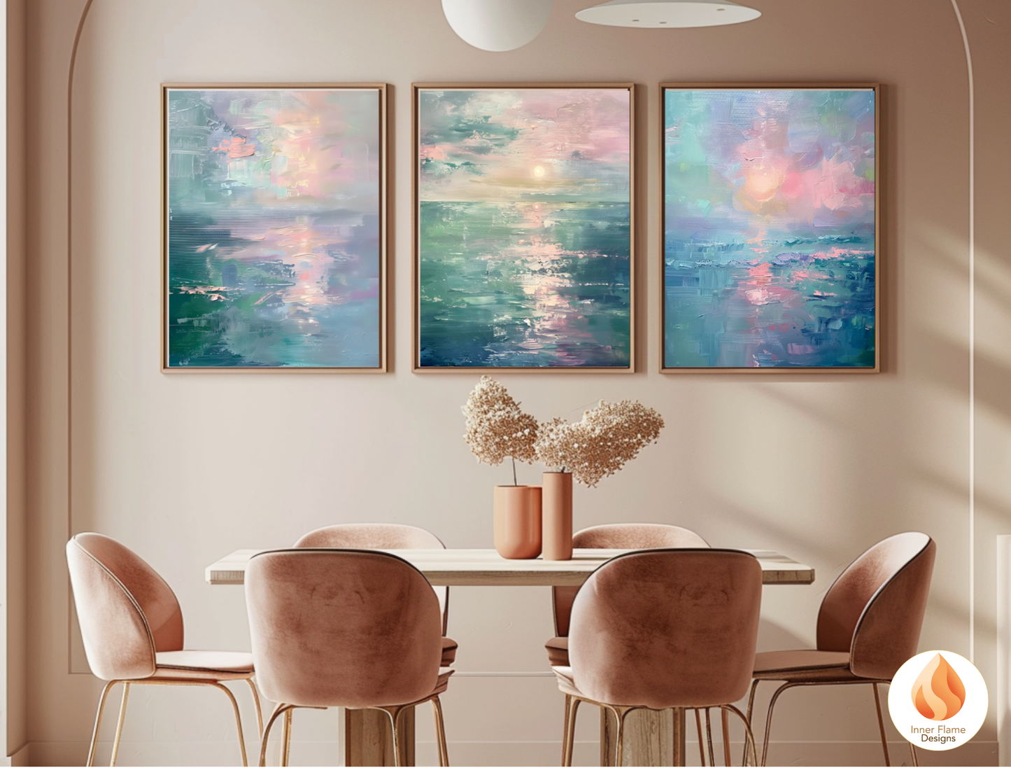 Translucent Minimalist Art for Modern Home Design | Triptych Artwork