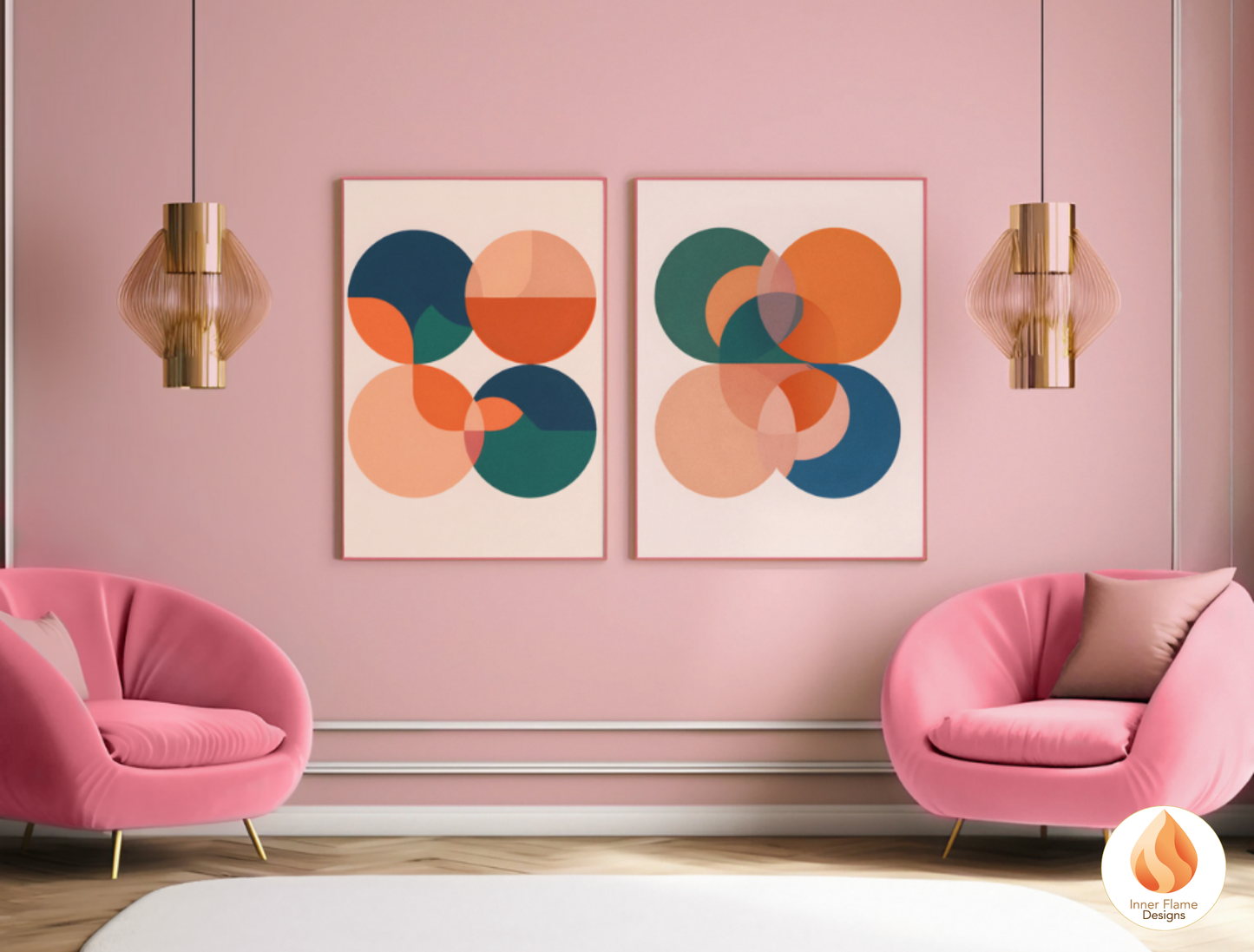 Vibrant Geometric Artwork for Modern Home Design | Four Piece Wall Art