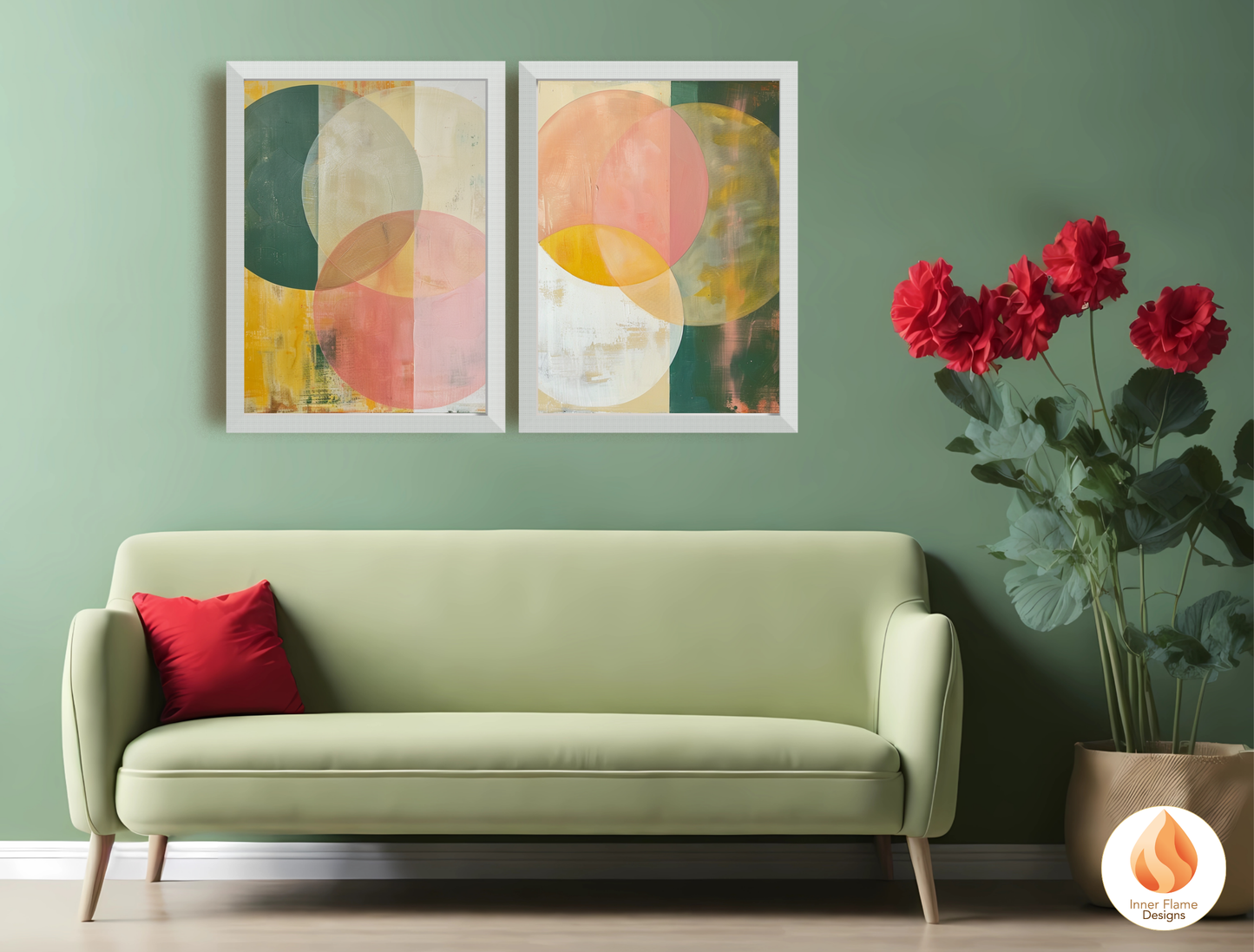 Elegant Geometric Artwork for Modern Home Design | Triptych Artwork
