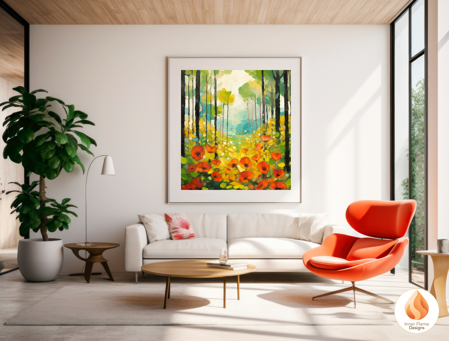 Whimsical Flower Artwork for Modern Home Design | Triptych Artwork