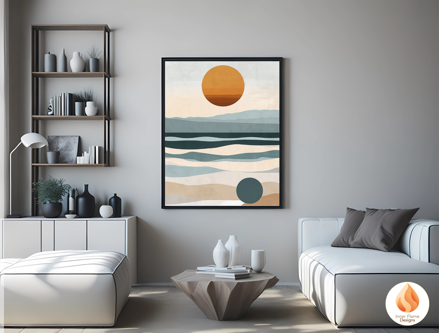 Serene Japandi Art for Modern Home Design | Triptych Artwork