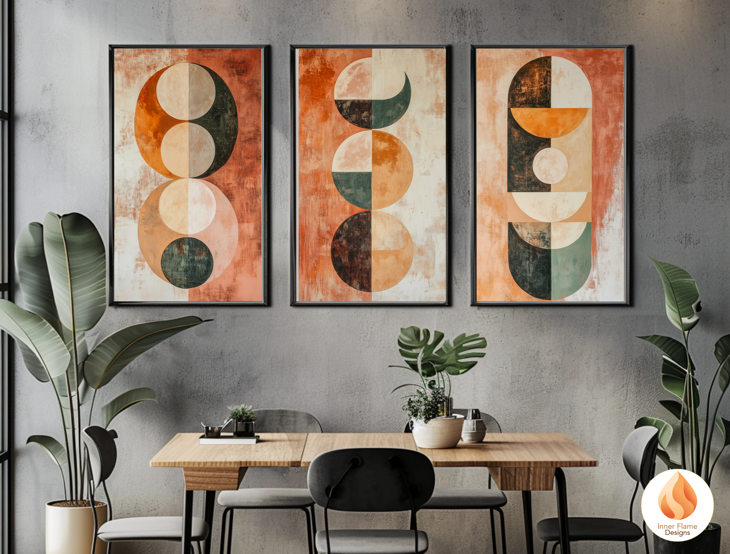 Cosmic Boho Wall Art Décor for Modern Home Design | Triptych Artwork (Series 2)