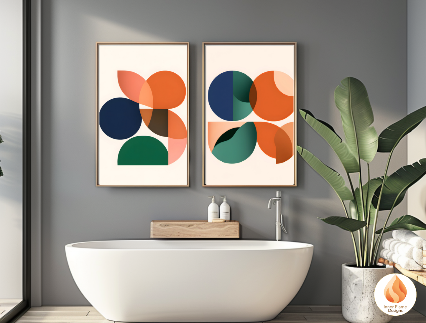 Vibrant Geometric Artwork for Modern Home Design | Four Piece Wall Art