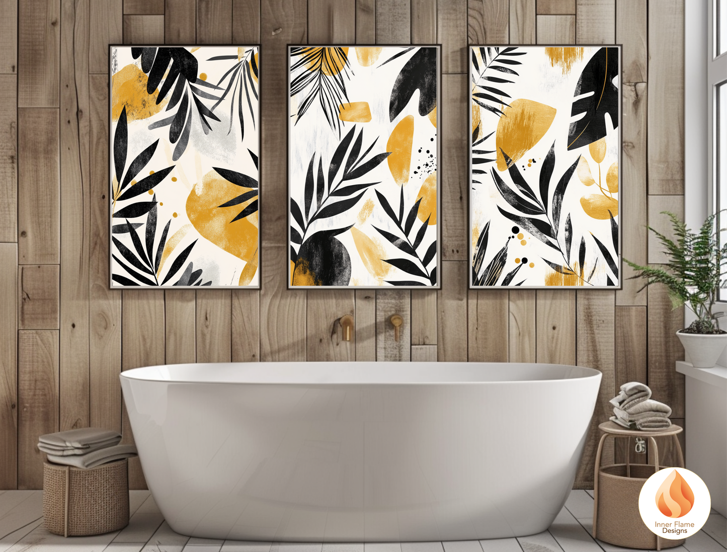 Expressive Botanical Art for Modern Home Design | Triptych Artwork
