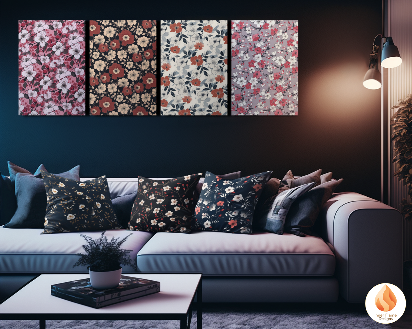 Japandi Rose Floral Surface Patterns | Seamless Patterns for Wallpaper, Textiles, Packaging and Digital Designs