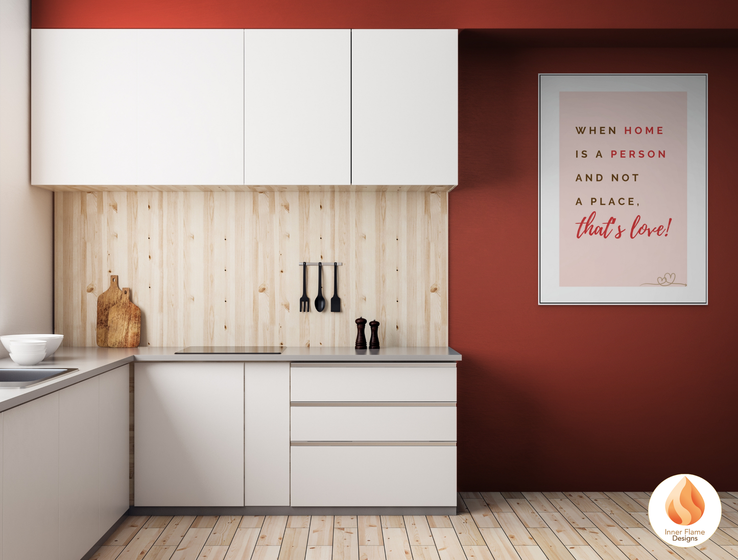Motivational Poster with Love Inspirational Quote 2 - "When Home Is A Person And Not A Place, That's Love!"