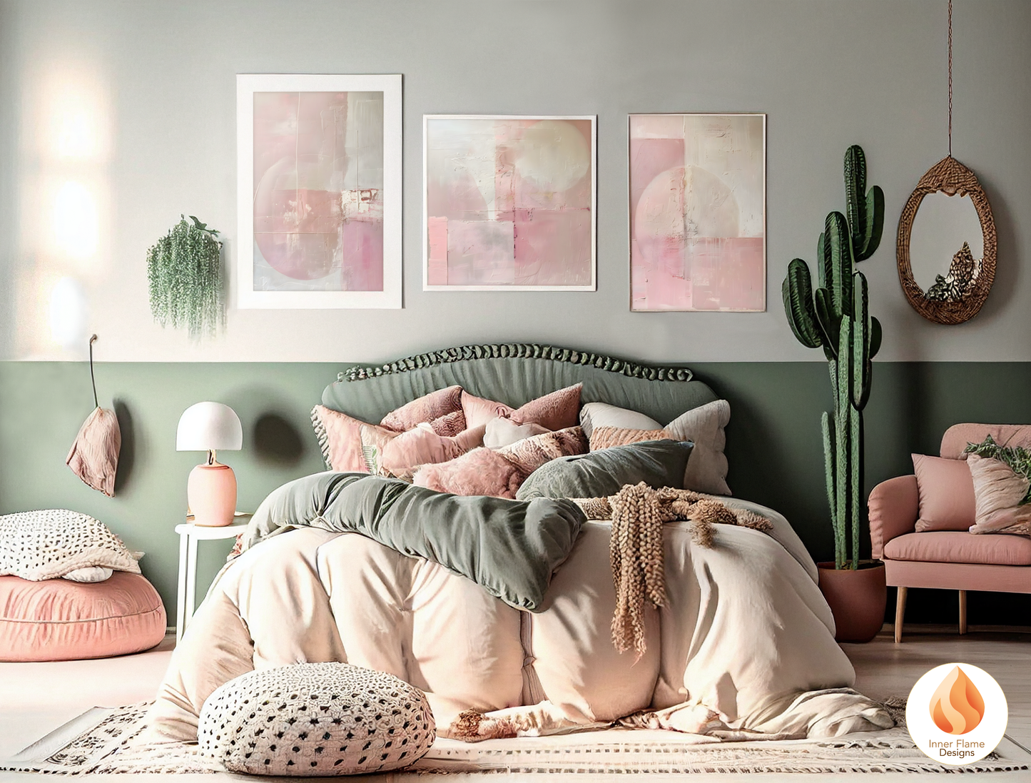 Dreamy Minimalist Art for Modern Home Design | Triptych Artwork
