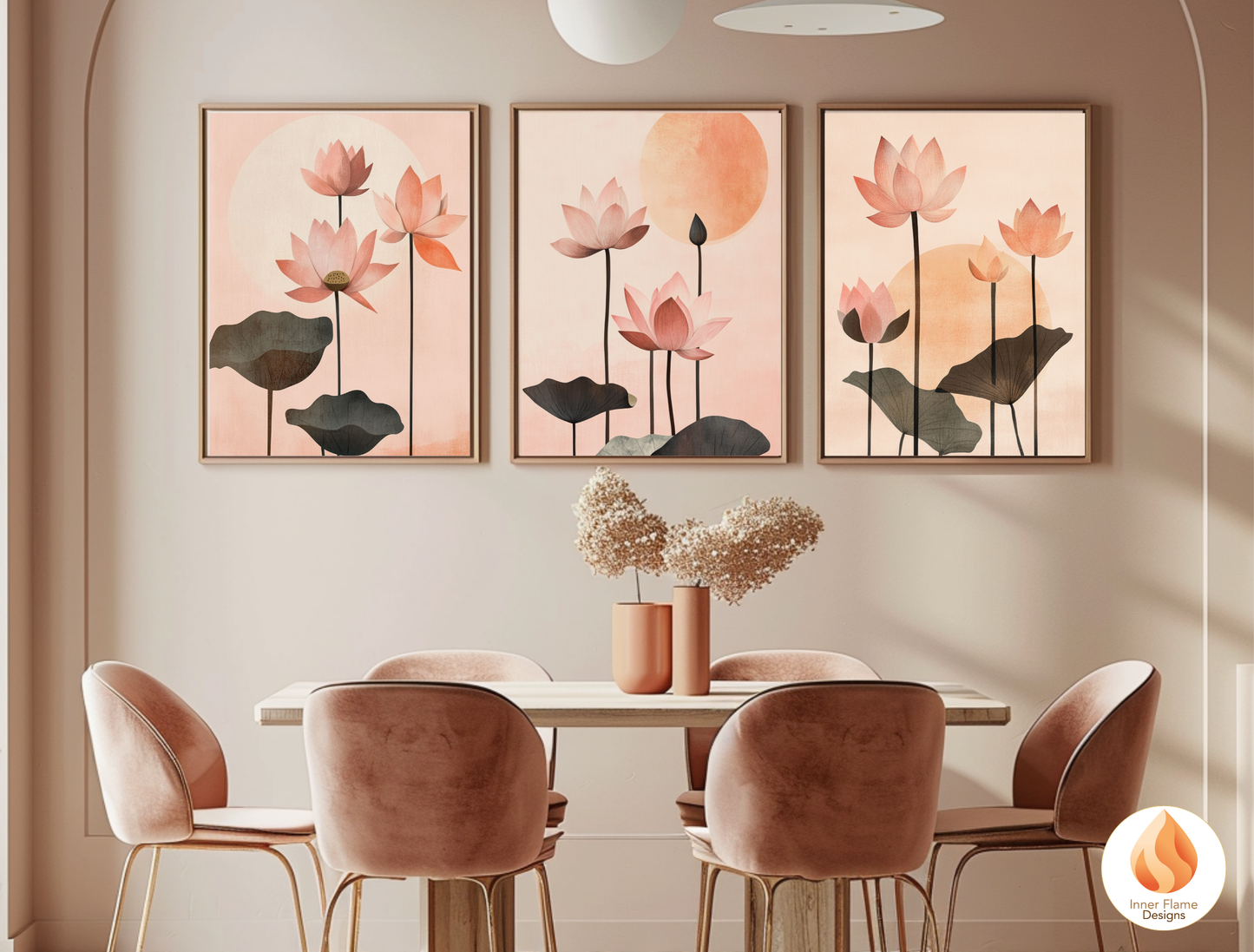 Exquisite Japandi Art for Modern Home Design | Triptych Artwork