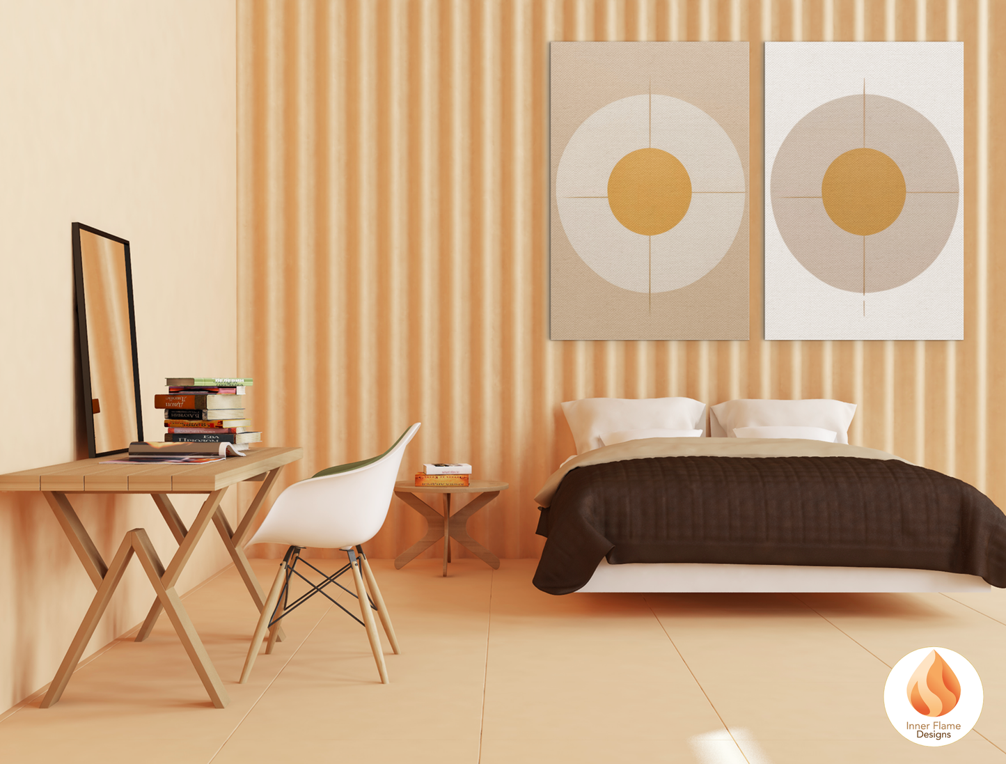 Minimalist Geometric Artwork for Modern Home Design | Diptych Artwork