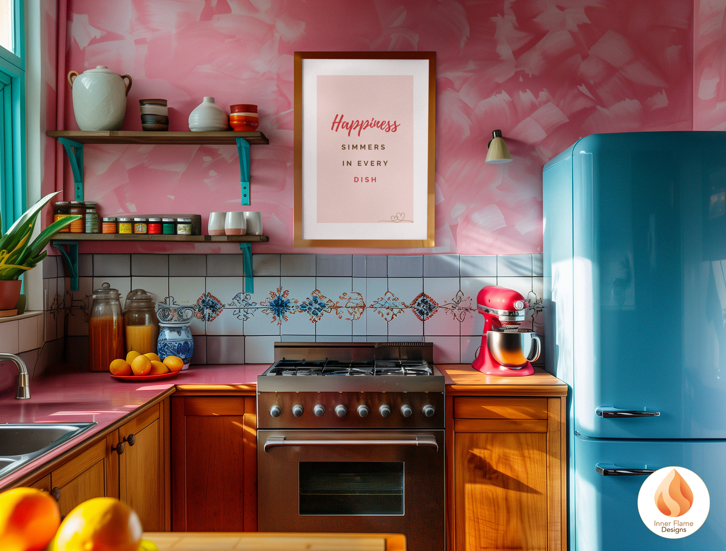 Motivational Poster with Quote on Family and Togetherness 4 - "Happiness Simmers In Every Dish"