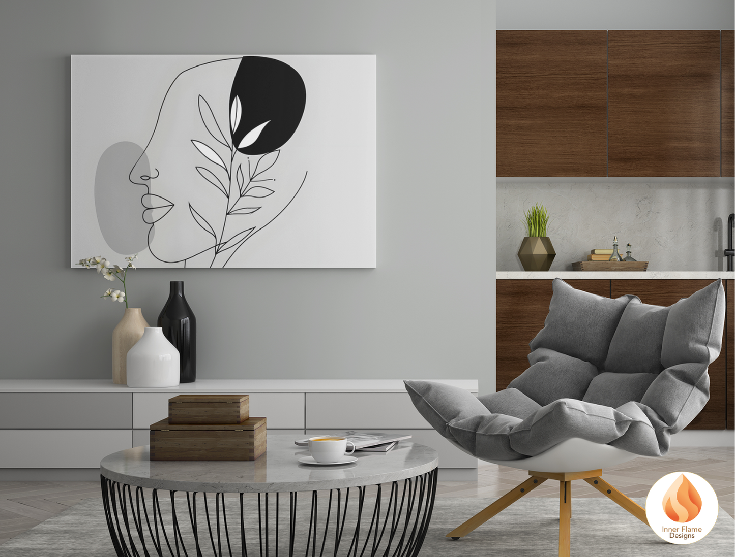 Sophisticated Line Art for Modern Home Design | Triptych Artwork