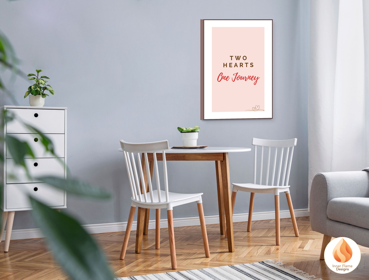 Motivational Poster with Love Inspirational Quote 3 - "Two Hearts, One Journey"
