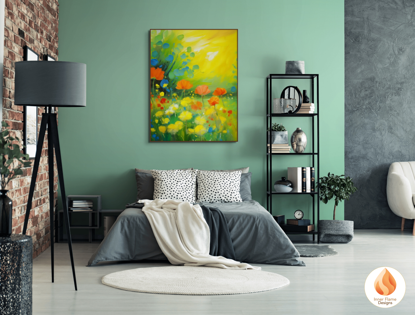 Cheerful Flower Artwork for Modern Home Design | Triptych Artwork