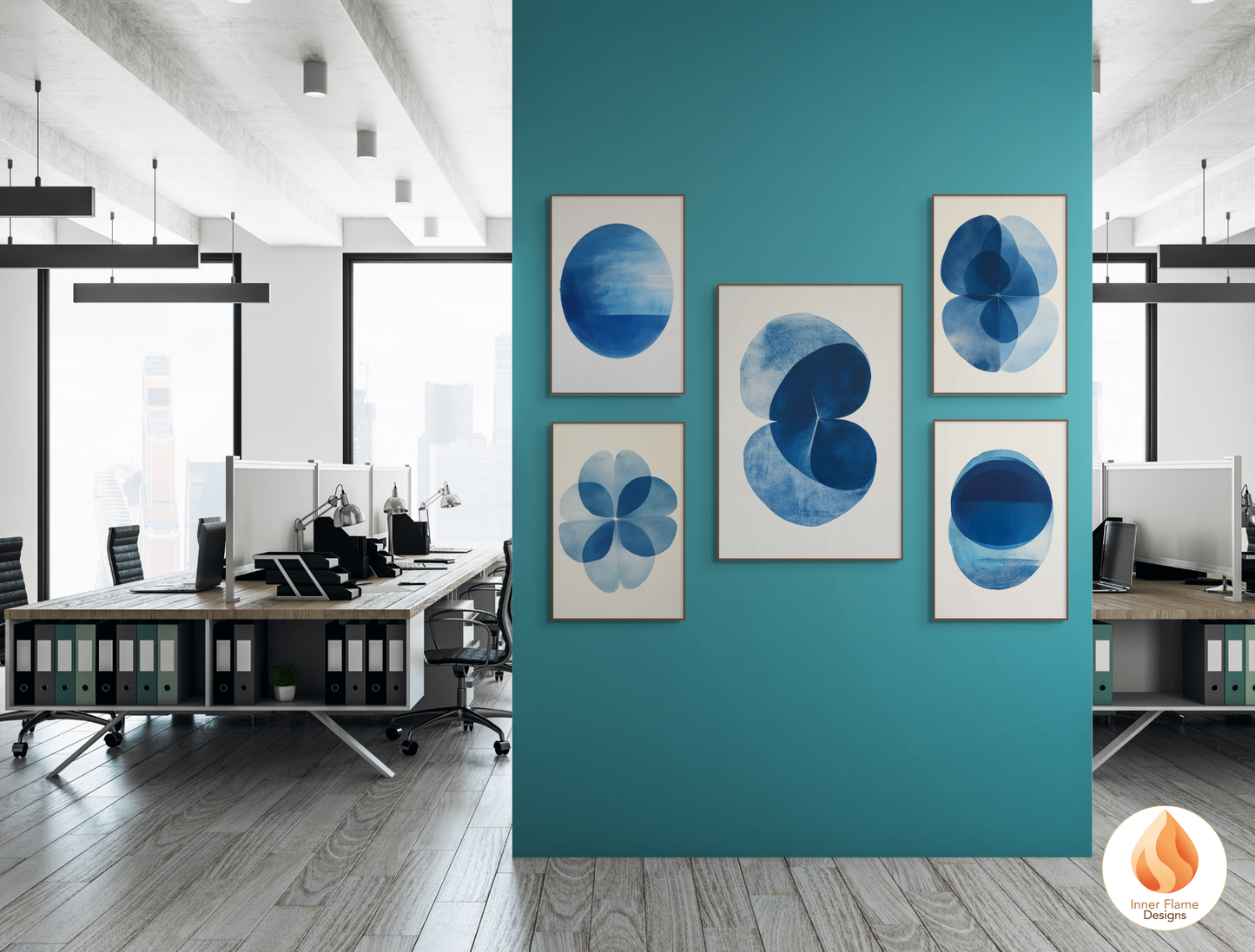 Striking Geometric Artwork for Modern Home Design | Five Piece Wall Art