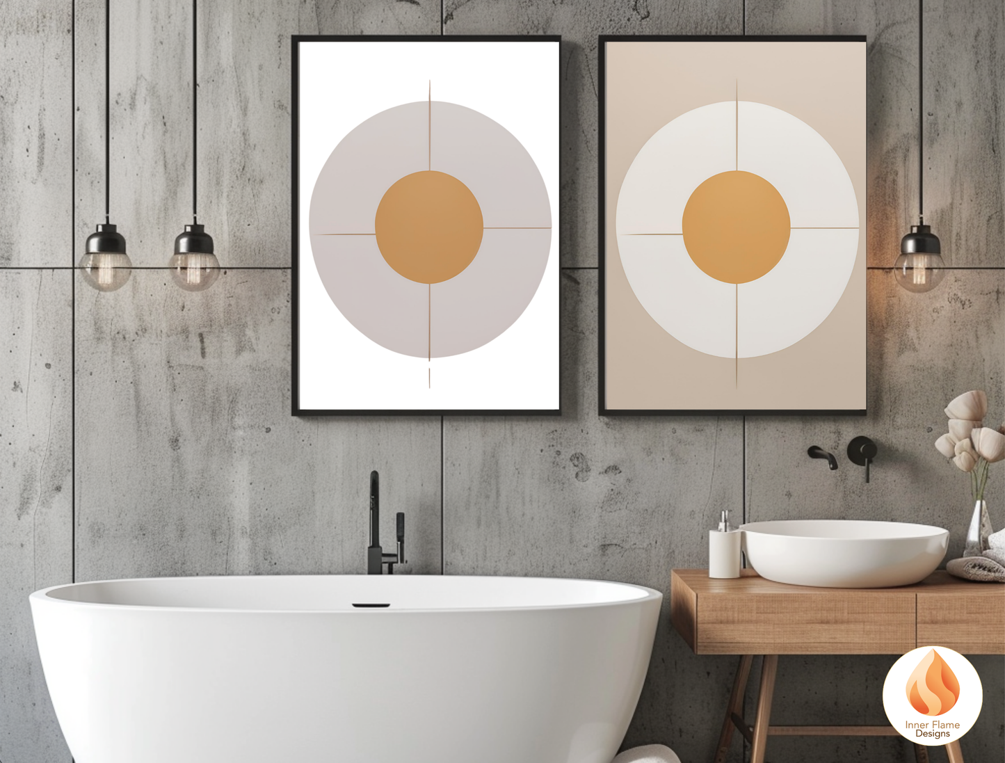 Minimalist Geometric Artwork for Modern Home Design | Diptych Artwork