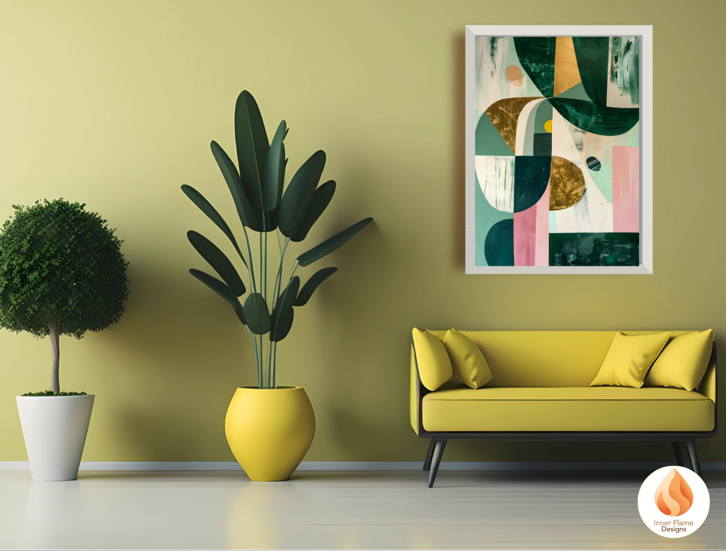 Eclectic Geometric Artwork for Modern Home Design | Triptych Artwork