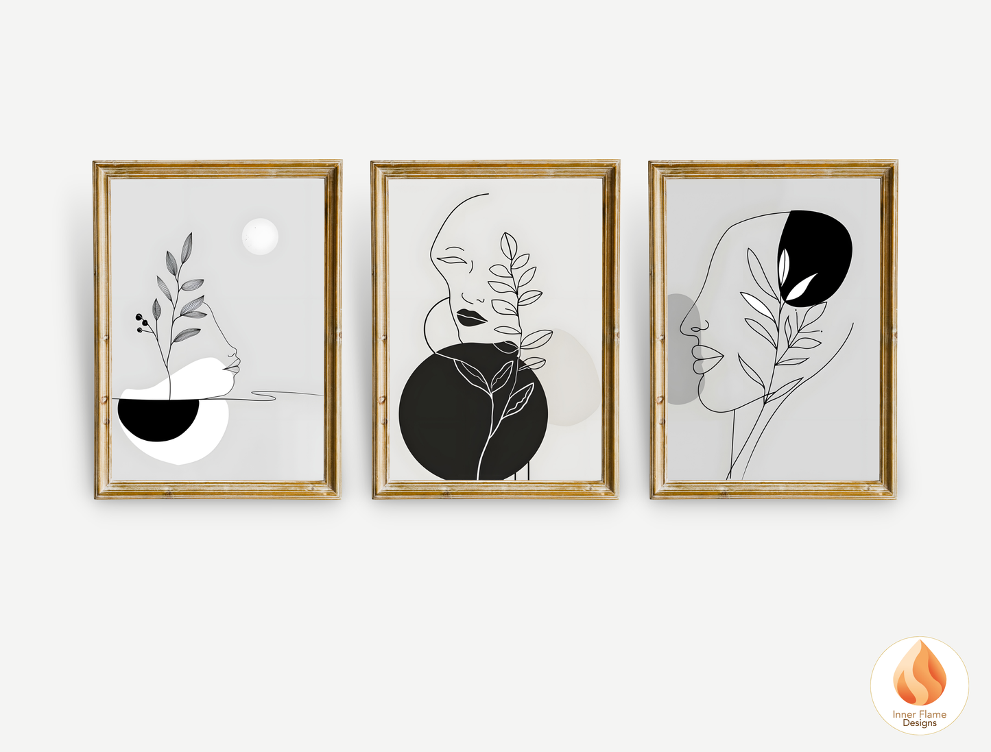 Sophisticated Line Art for Modern Home Design | Triptych Artwork