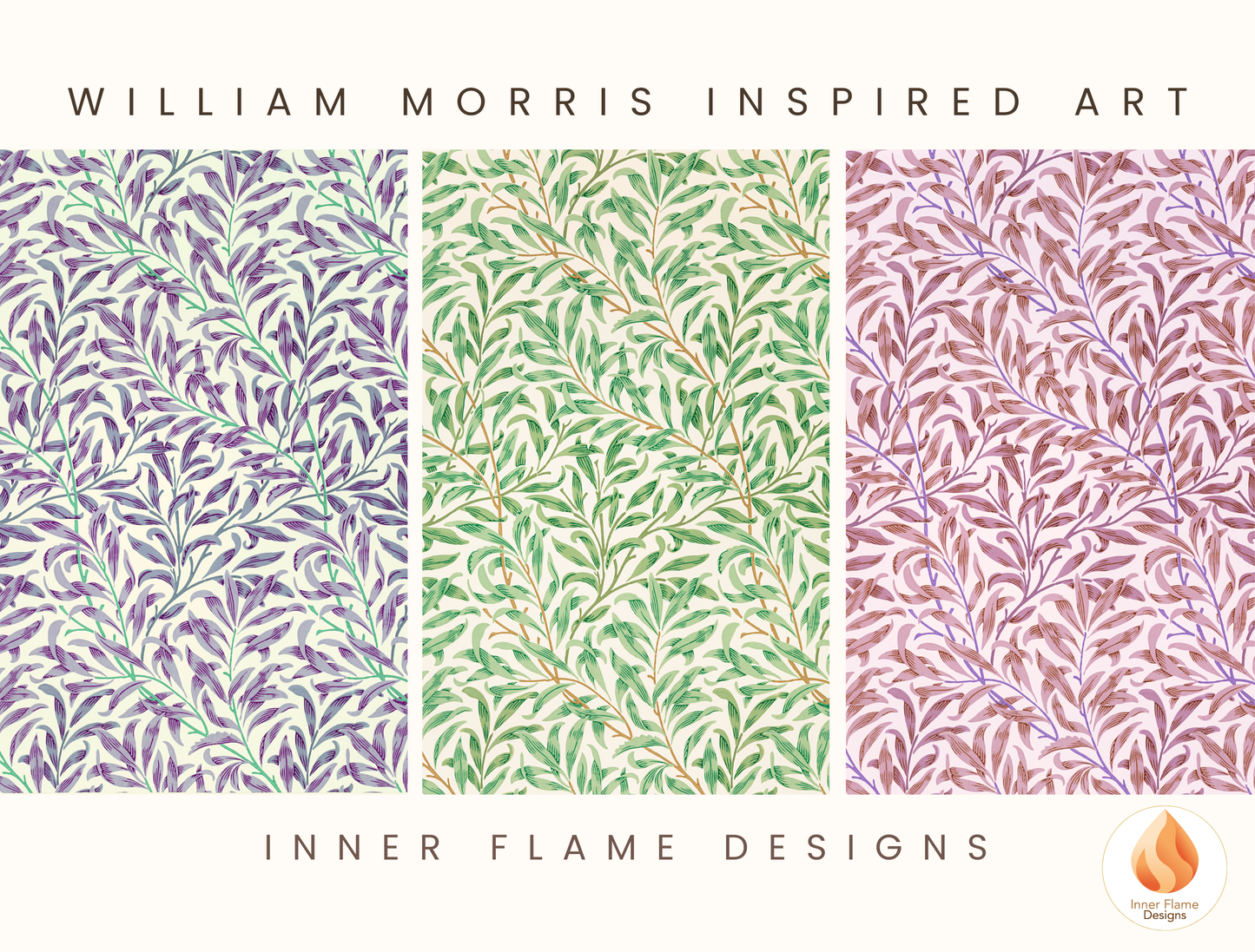 William Morris Inspired Designs - "Willow Bough" | Abstract Botanical Art for Modern Home Design |