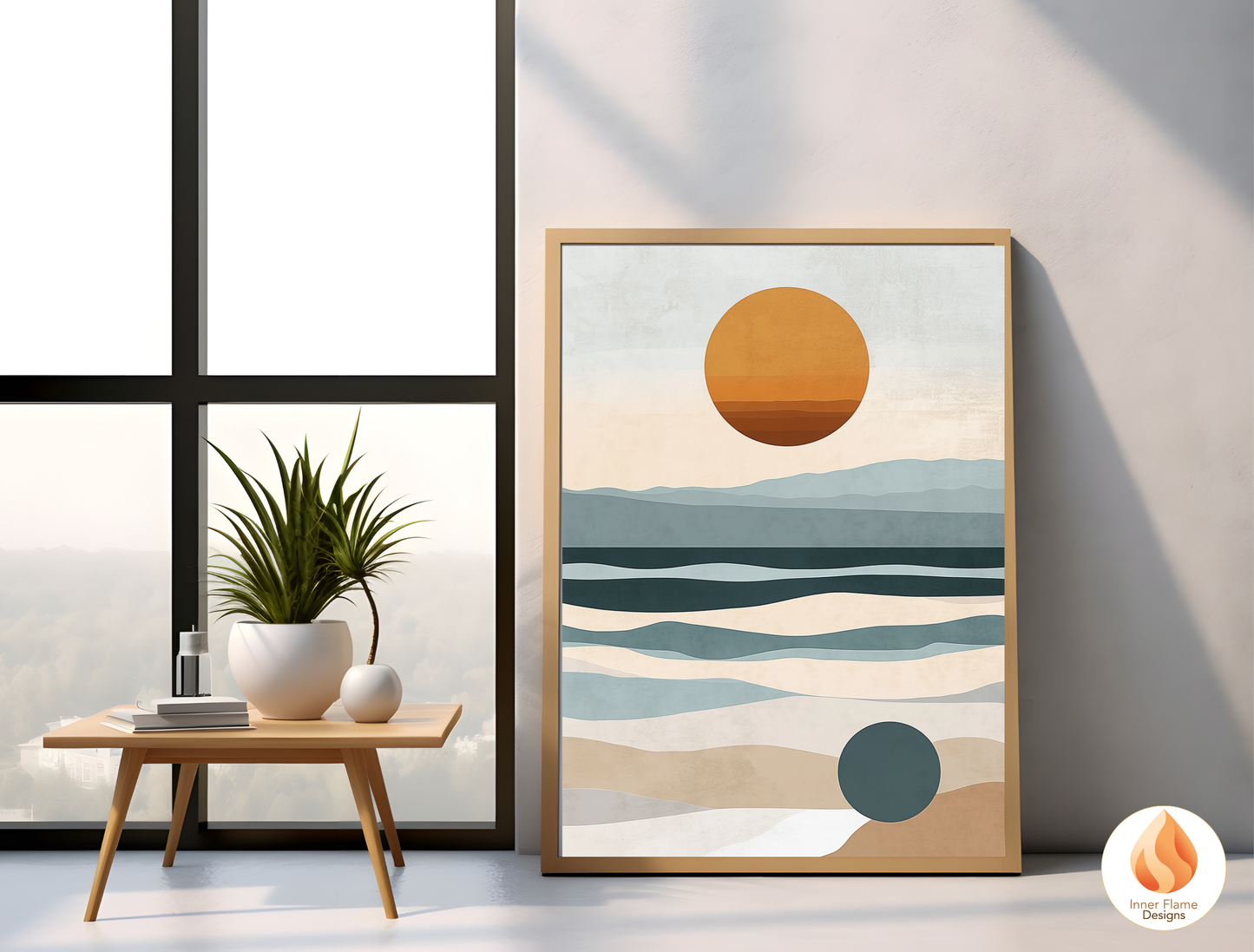 Serene Japandi Art for Modern Home Design | Triptych Artwork