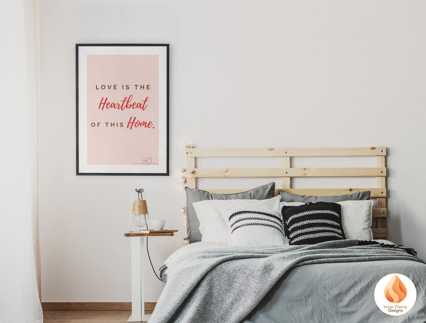 Motivational Poster with Love Inspirational Quote 4 - "Love Is The Heartbeat Of This Home"