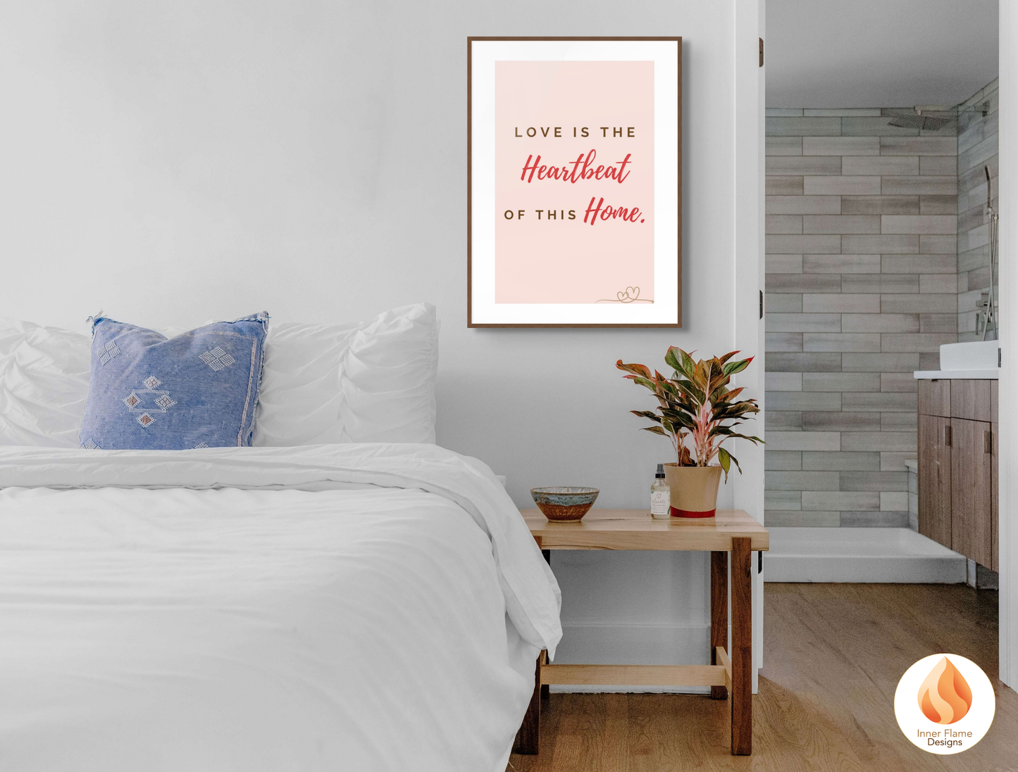 Motivational Poster with Love Inspirational Quote 4 - "Love Is The Heartbeat Of This Home"