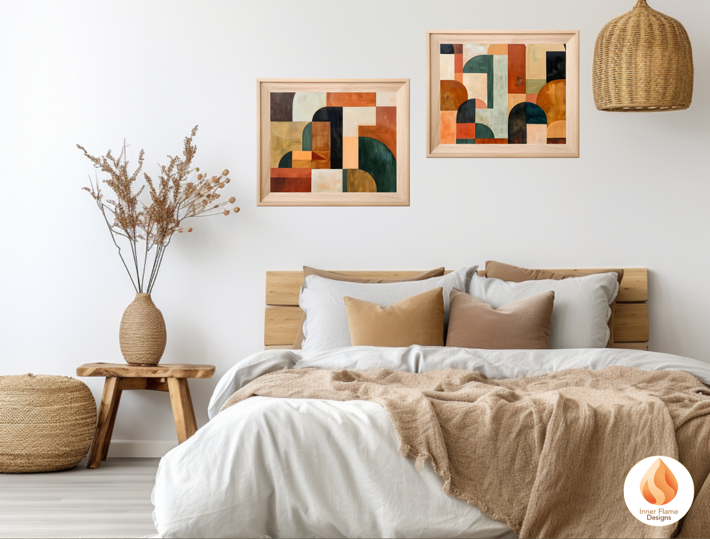 Distinctive Geometric Artwork for Modern Home Design | Triptych Artwork