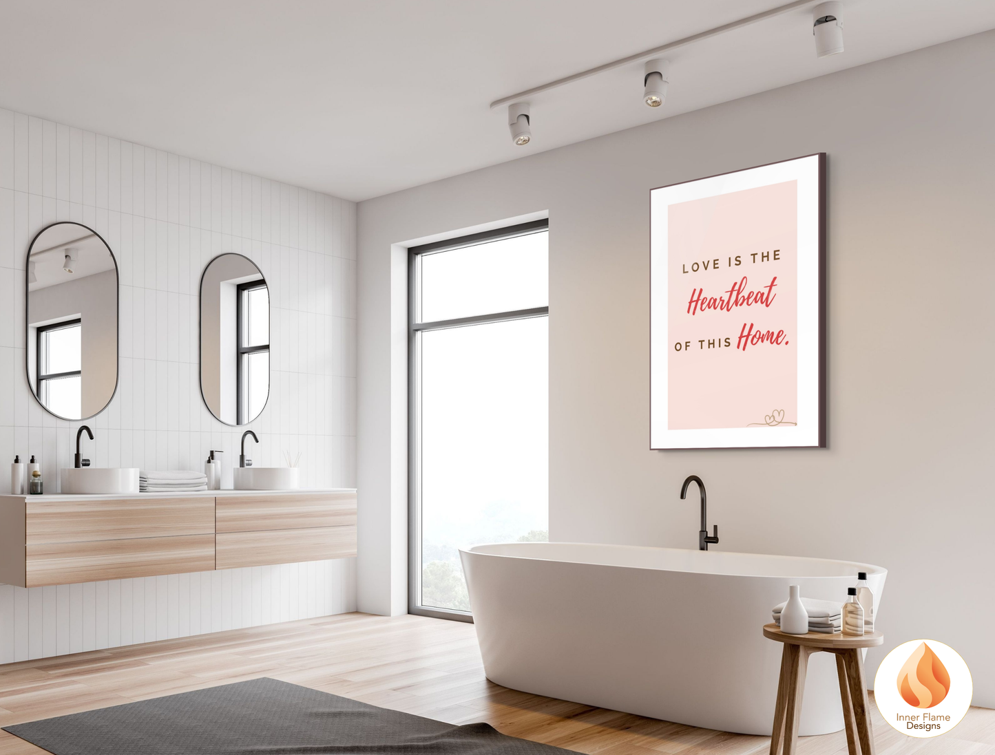 Motivational Poster with Love Inspirational Quote 4 - "Love Is The Heartbeat Of This Home"
