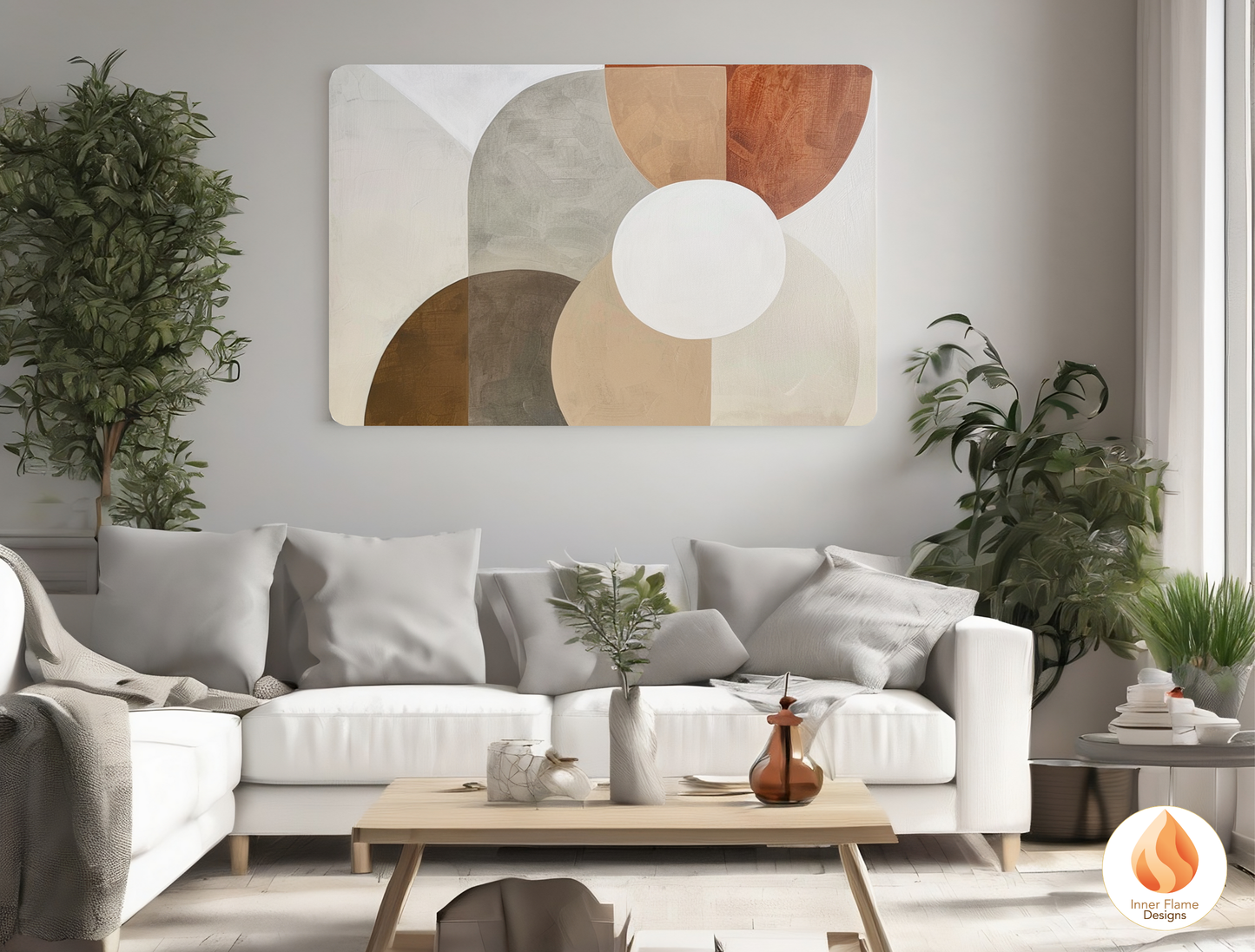 Earthy Geometric Artwork for Modern Home Design | Triptych Artwork