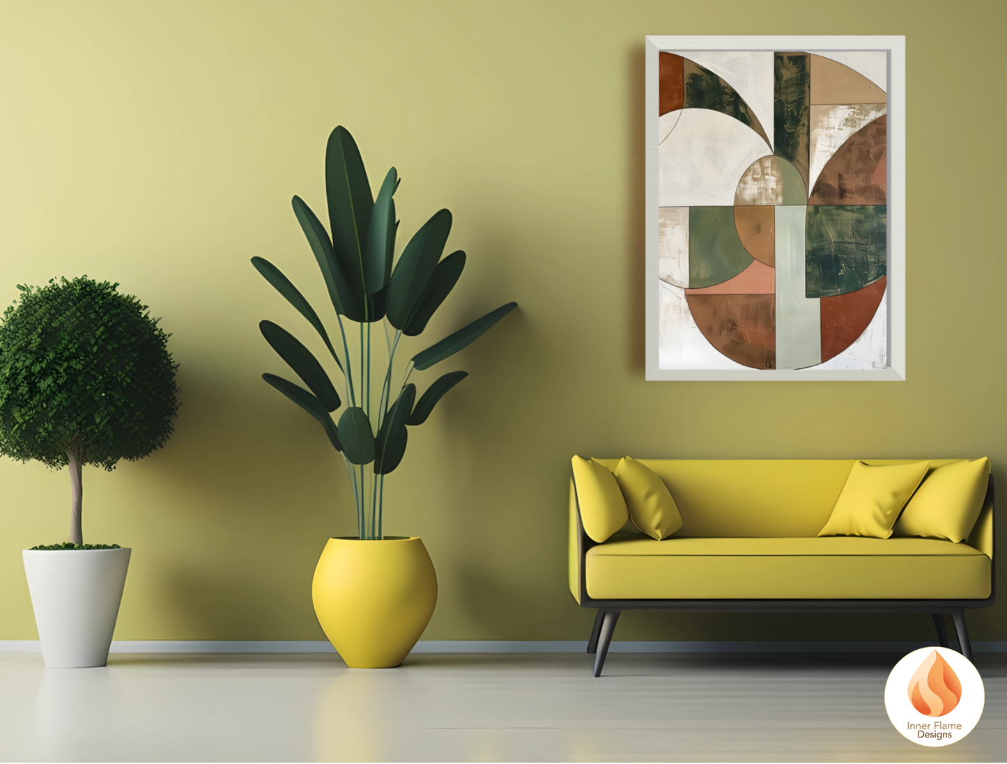 Organic Geometric Artwork for Modern Home Design | Triptych Artwork