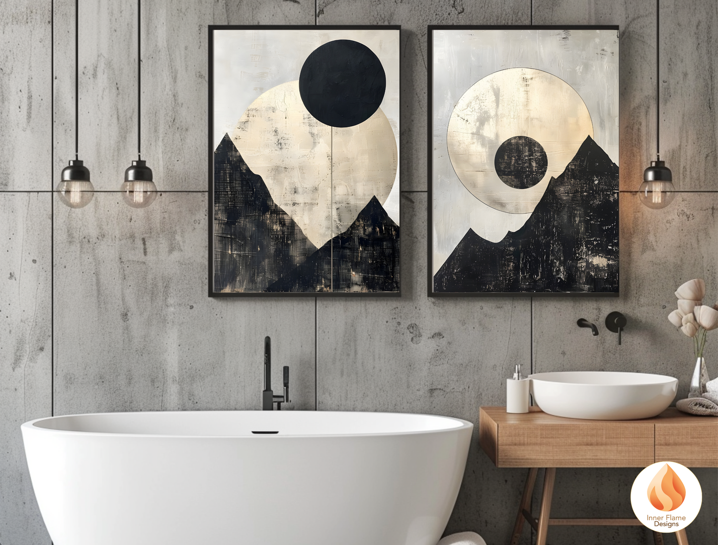 Ethereal Japandi Art for Modern Home Design | Triptych Artwork (Series 1)