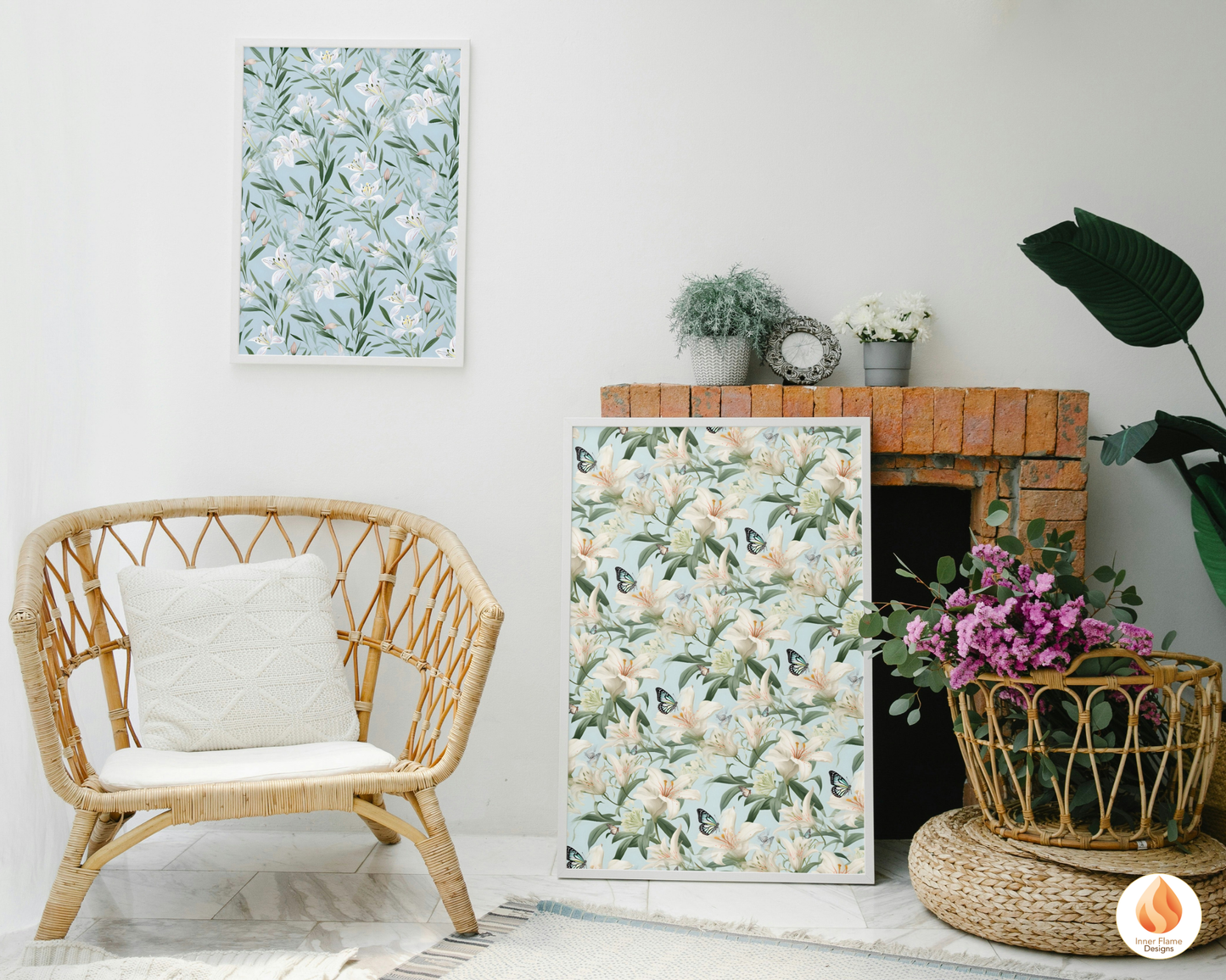 Tranquil Lily Floral Surface Patterns | Seamless Patterns for Wallpaper, Textiles, Packaging and Digital Designs