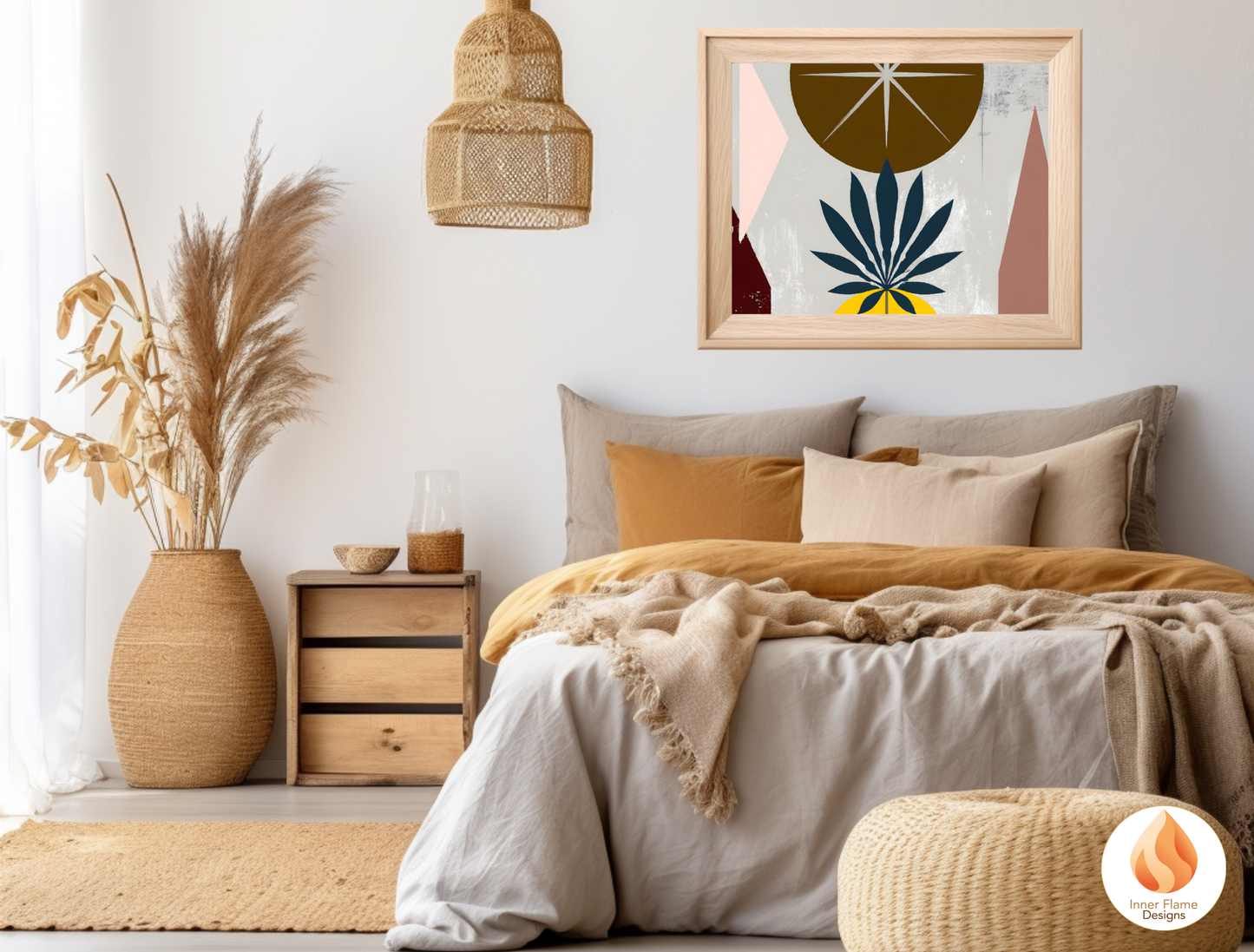 Eclectic Boho Wall Art Décor for Modern Home Design | Triptych Artwork (Series 2)