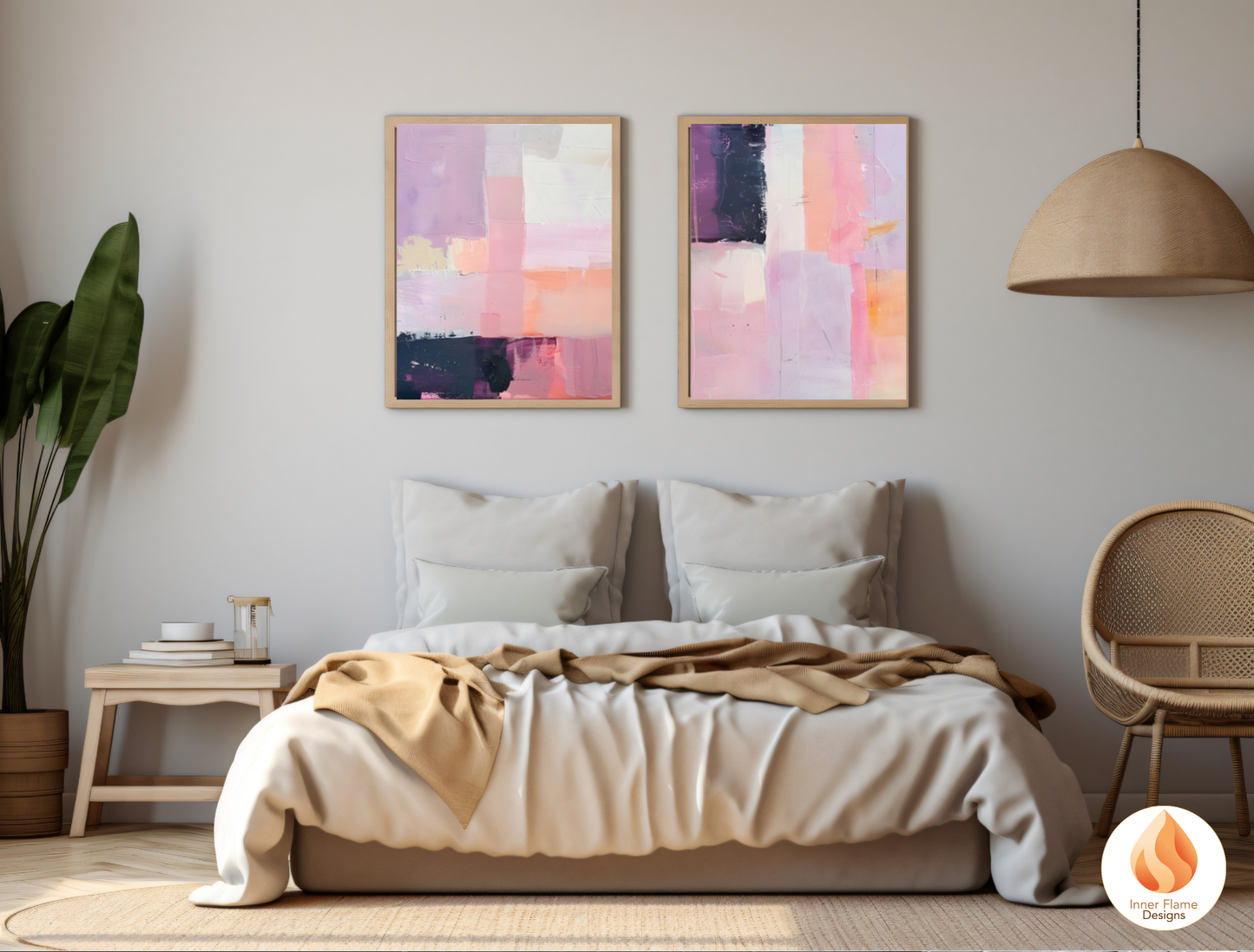 Inviting Minimalist Art for Modern Home Design | Four Piece Artwork