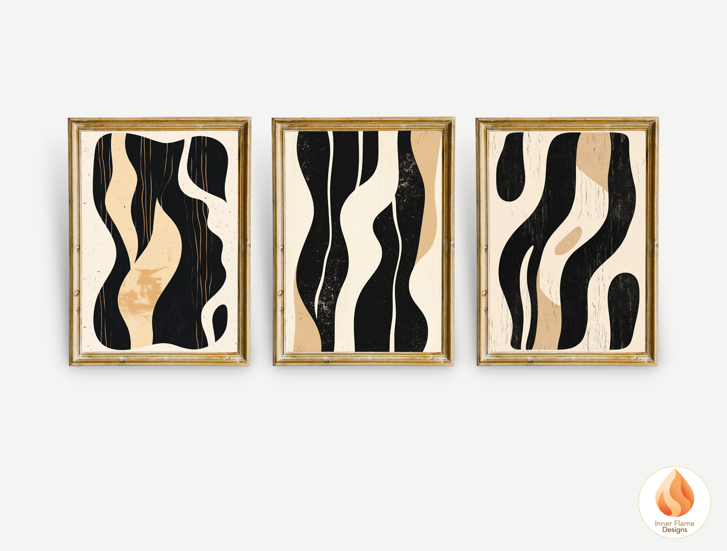 Elemental Minimalist Art for Modern Home Design | Triptych Artwork