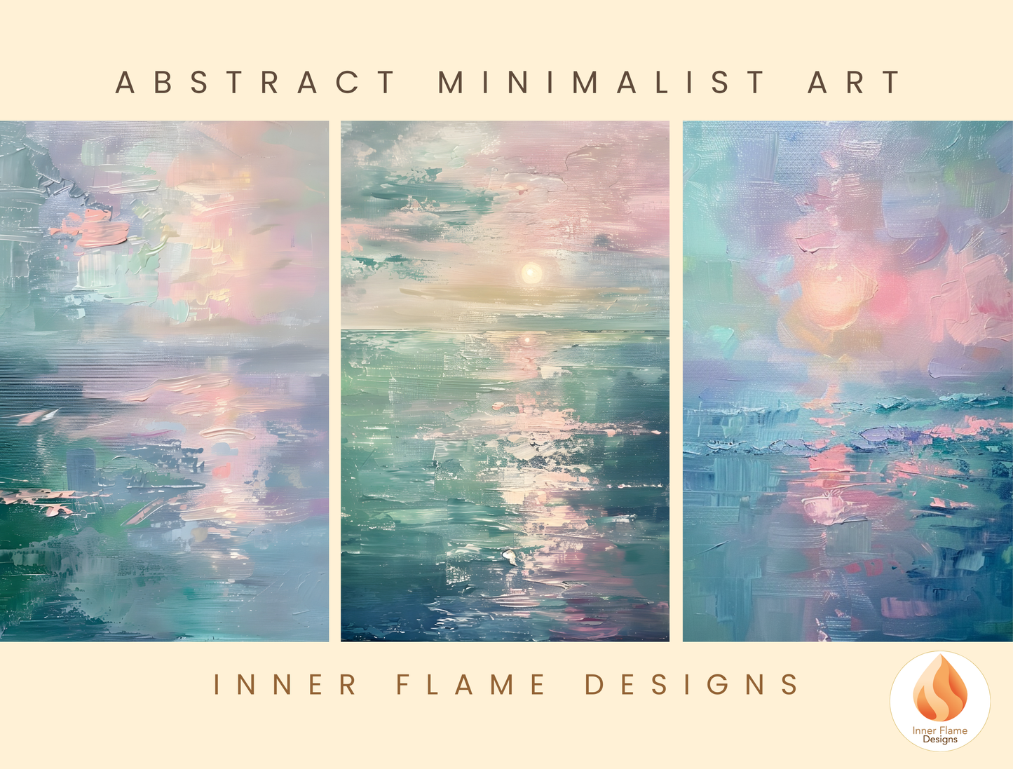 Translucent Minimalist Art for Modern Home Design | Triptych Artwork